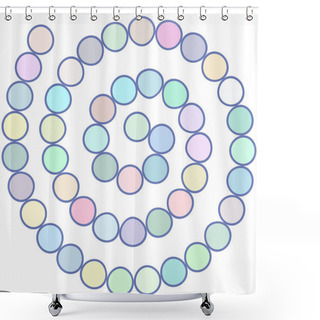 Personality  Abstract Futuristic Spiral Maze, Pattern Template For Children's Games, White Circle Blue Lilac Purple Contour Isolated On White Background. Vector Illustration Shower Curtains
