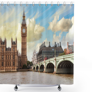 Personality  The Big Ben, The Houses Of Parliament And Westminster Bridge Shower Curtains
