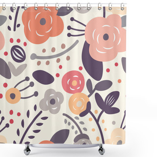 Personality  Seamless Vintage Floral Pattern Shower Curtains