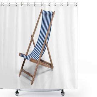 Personality  Beach Chair On White Background. 3d Illustration Shower Curtains