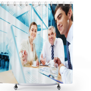 Personality  Meeting In Office Shower Curtains