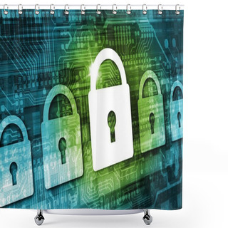 Personality  Online Data Security Concept Shower Curtains