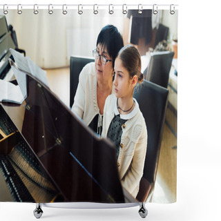 Personality  Piano Lessons At  Music School Shower Curtains
