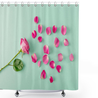 Personality  Rose Flower And Petals Shower Curtains