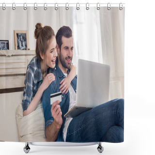 Personality  Couple Shopping Online Shower Curtains