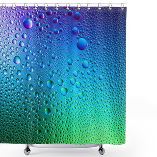 Personality  Water Drops Spectral Colors Blue Purple Green Gradient Rainbow Colorful Beading Lotuseffekt Tau Sealing Shower Curtains
