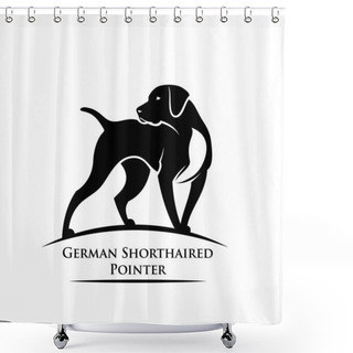 Personality  German Shorthaired Pointer, Isolated Vector Illustration Shower Curtains