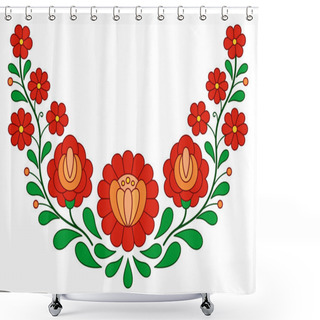 Personality  Traditional Hungarian Folk Embroidery Pattern Shower Curtains