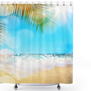 Personality  Summer Beach Background  Shower Curtains