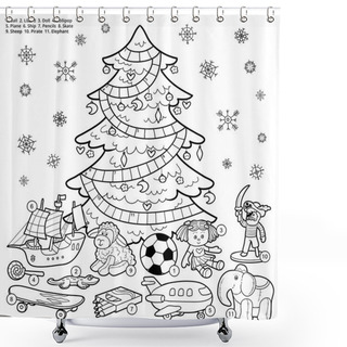 Personality  Vector Crossword, Education Game For Children About Christmas Pr Shower Curtains