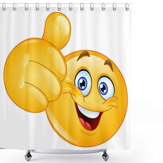 Personality  Thumb Up Emoticon Shower Curtains
