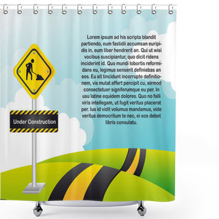 Personality  Construtction Sign Shower Curtains