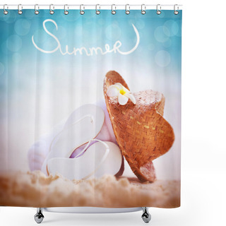Personality  Summer Vacation Background Shower Curtains
