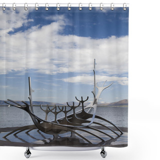 Personality  Solfar Suncraft In Reykjavik On Iceland Shower Curtains
