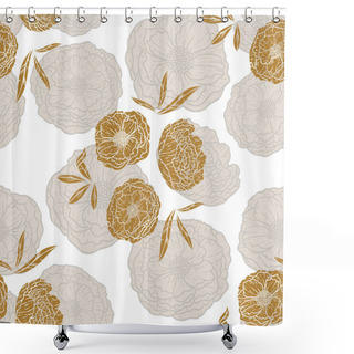 Personality  A Lovely Illustrations Of Peonies Flower As Seamless Surface Pattern Design. Shower Curtains