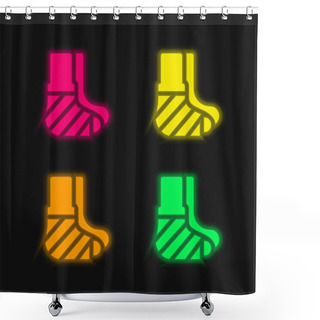 Personality  Bandage Four Color Glowing Neon Vector Icon Shower Curtains