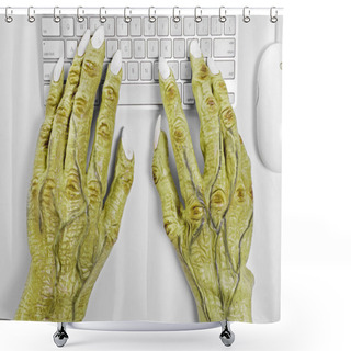 Personality  Monster Keyboard Hands Shower Curtains