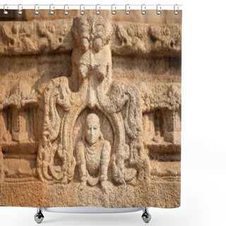 Personality  Sculpture Of Lord Krishna On The Wall Of Vitthal Temple , Hampi , Karnataka , India Shower Curtains