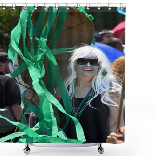 Personality  34th Annual Mermaid Parade At Coney Island Shower Curtains