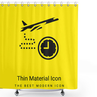 Personality  Boarding Minimal Bright Yellow Material Icon Shower Curtains