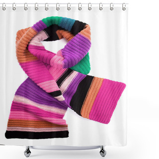 Personality  Striped Knit Scarf Shower Curtains