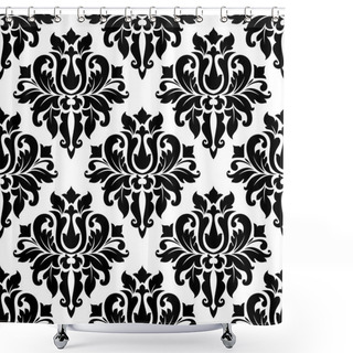 Personality  Floral Seamless Damask Pattern Shower Curtains