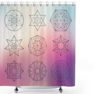 Personality  Sacred Geometry Set Shower Curtains