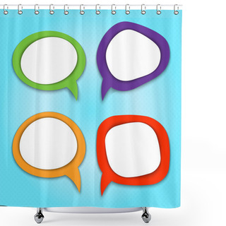 Personality  Set Of Colorful Speech Bubbles. Shower Curtains