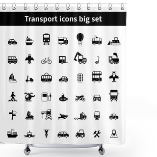 Personality  Set Of Universal Transportation Vehicles Pictograms Shower Curtains