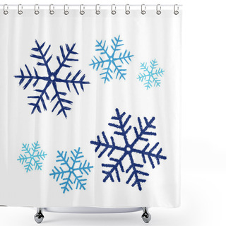 Personality  Snow Flakes Doodle Shower Curtains