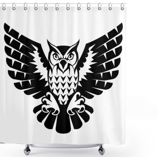 Personality  Owl With Open Wings And Claws Shower Curtains