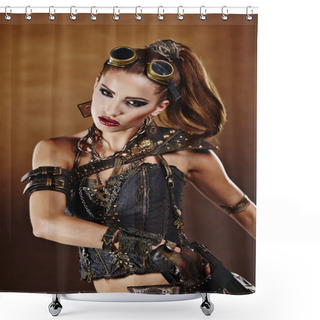 Personality  Steampunk Woman Shower Curtains