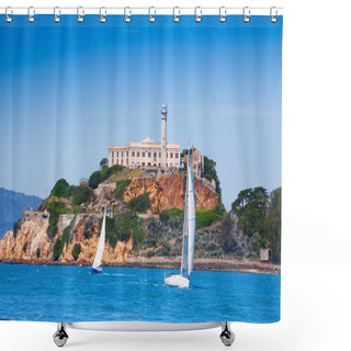 Personality  Alcatraz Prison And Yachts Shower Curtains
