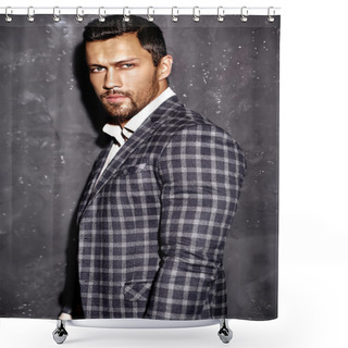 Personality  Man Dressed In Elegant Suit Shower Curtains