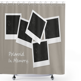 Personality  Instant Photo On Color Background. Polaroid Photo, Old Polaroid Shower Curtains