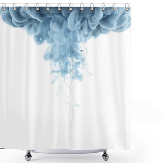 Personality  Close Up View Of Grey Ink Splash Isolated On White Shower Curtains