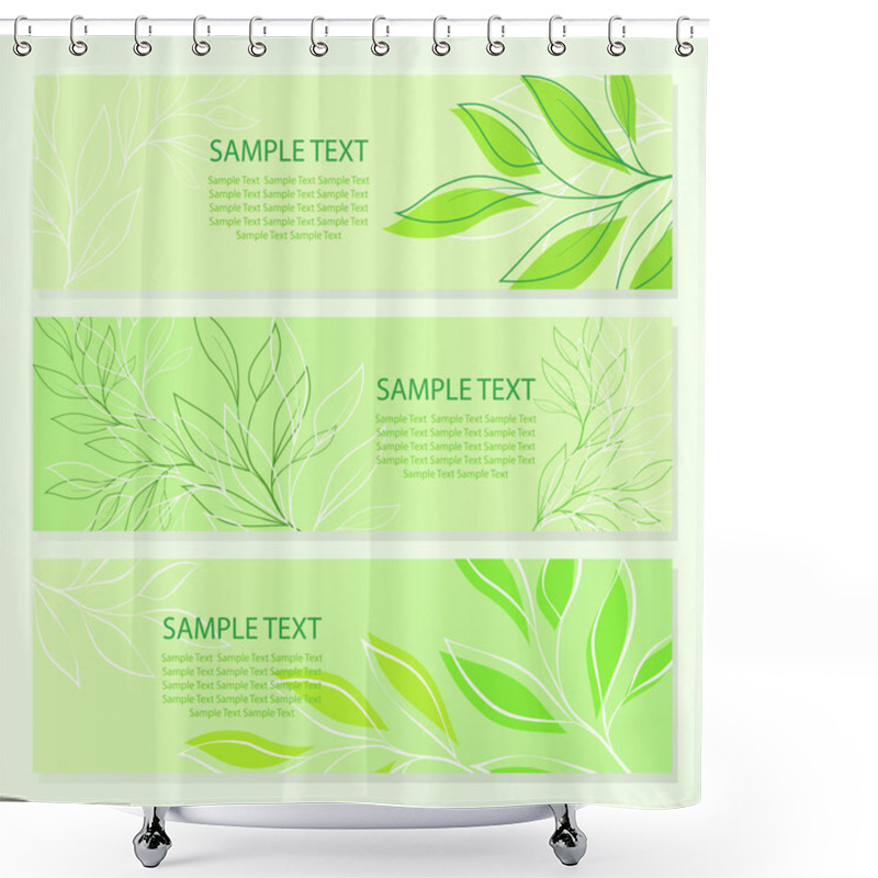 Personality  Spring Green Leaf Backgrounds. Vector Illustration Shower Curtains