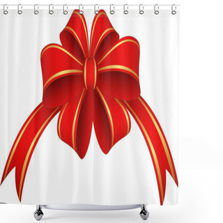 Personality  Red Ribbon And Bow Shower Curtains