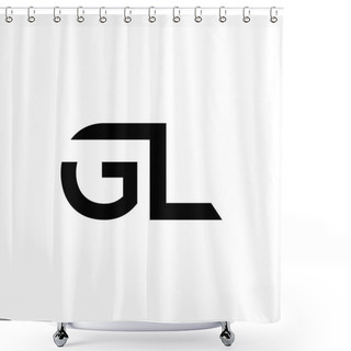 Personality  Initial GL Letter Linked Logo. GL Letter Type Logo Design Vector Template. Abstract Letter GL Logo Design Shower Curtains