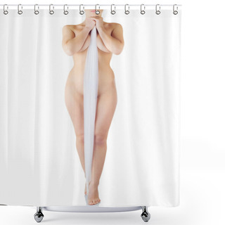 Personality  Young Woman With Perfect Body Shower Curtains
