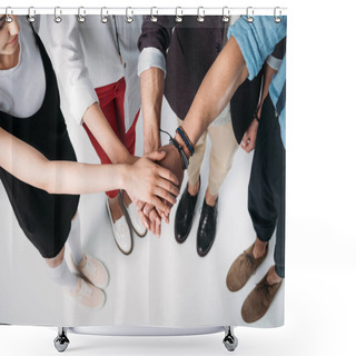 Personality  Friends Putting Hands Together Shower Curtains