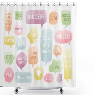 Personality  Colorful Speech Bubble Vectors Set Shower Curtains