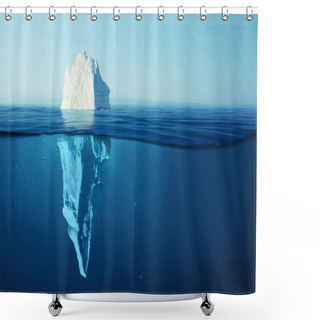 Personality  Iceberg In Clear Blue Water And Hidden Danger Under Water. Iceberg - Hidden Danger And Global Warming Concept. Floating Ice In Ocean. Copyspace For Text And Design Shower Curtains