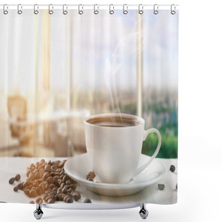 Personality  Sunny Morning With Cup Of Coffee Shower Curtains