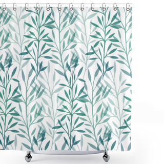Personality  Seamless Texture With Transparent Leaves Shower Curtains