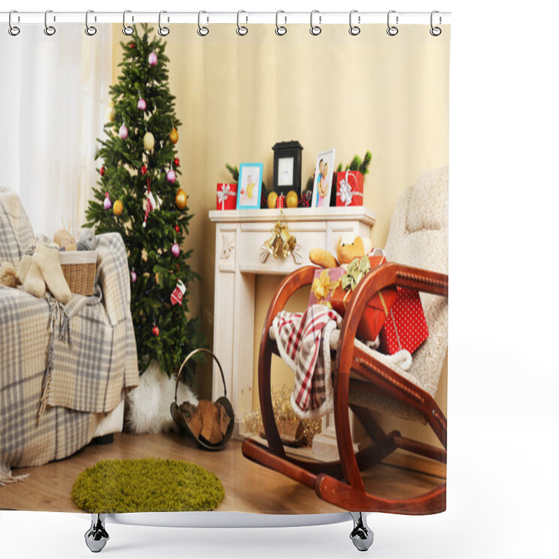 Personality  Beautiful Christmas Interior Shower Curtains