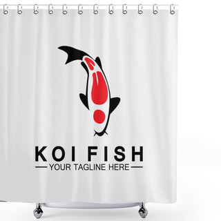 Personality  Koi Fish Logo Design Vector Template Shower Curtains