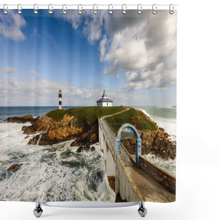 Personality  Illa Pancha Lighthouse, Spain Shower Curtains