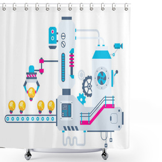 Personality  Factory For Sorting Bulbs. Shower Curtains