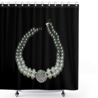 Personality  Necklace Perls & Brilliants Shower Curtains